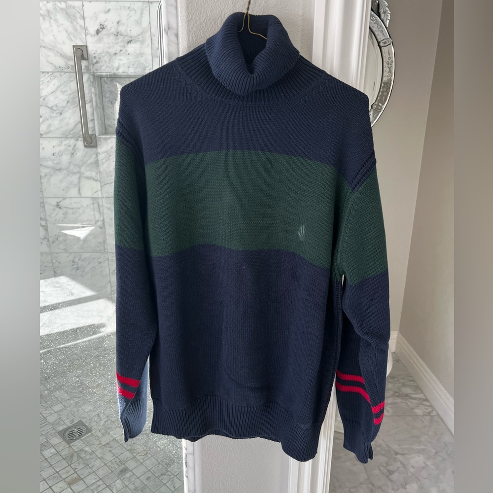 Men’s Medium Knit Striped Sweater Náutica